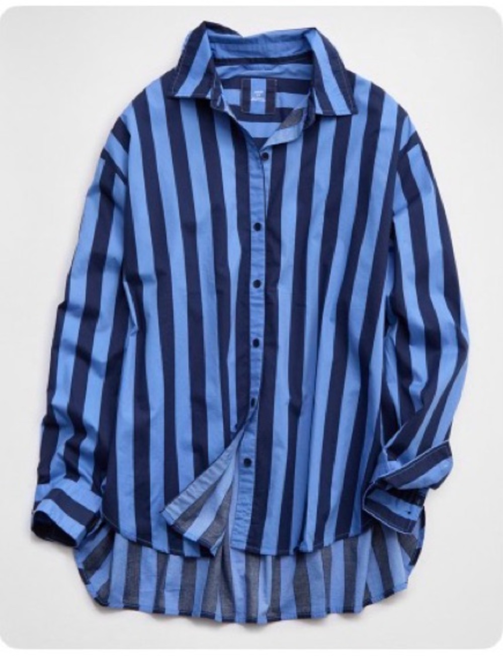 Women's Navy & Light Blue Vertical Stripe Button-Down Shirt